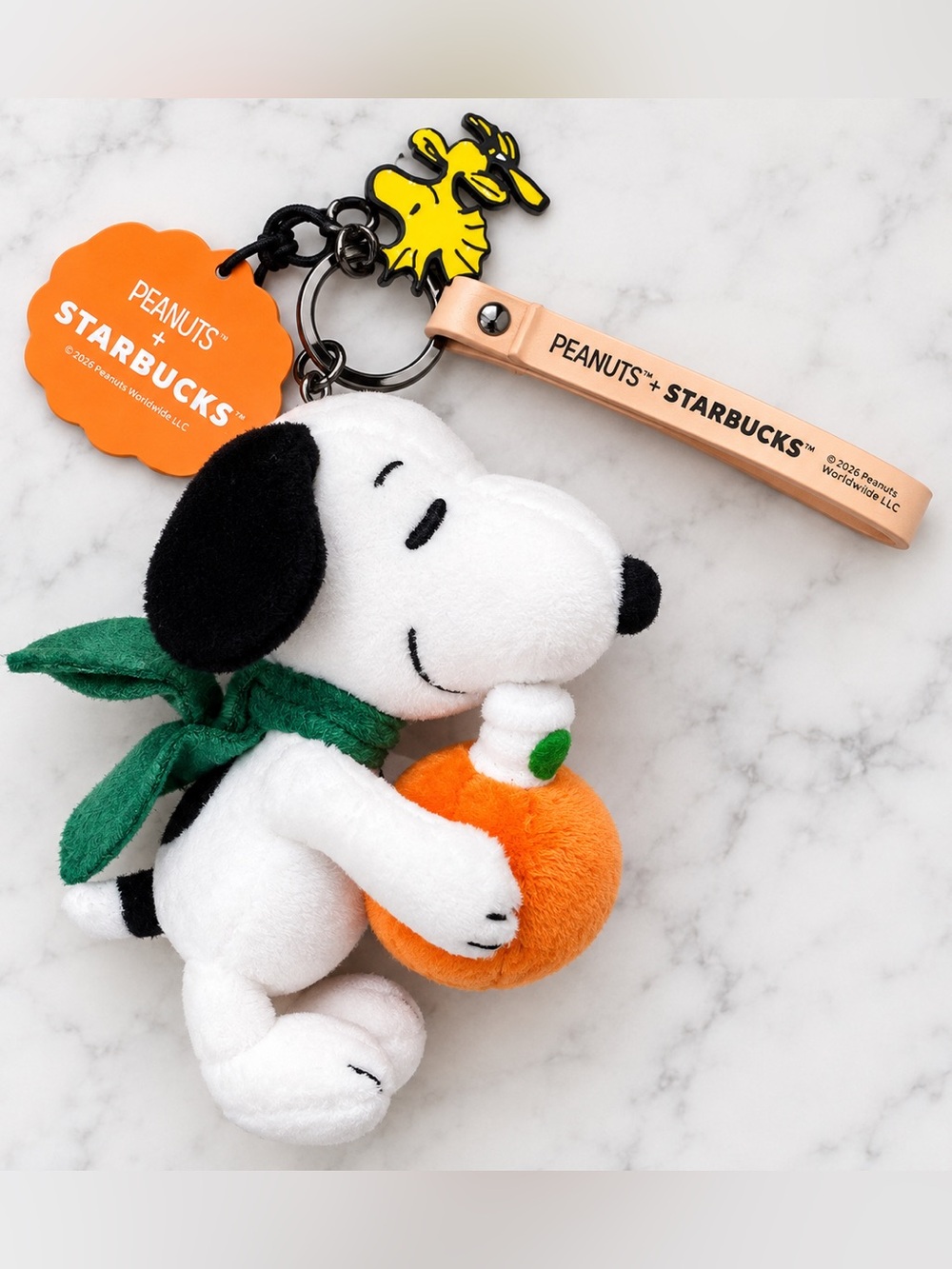 NWT Starbucks + Snoopy Peanuts Mini Canvas Tote Bag & Plush Charm Keychain - Picture 3 of 6